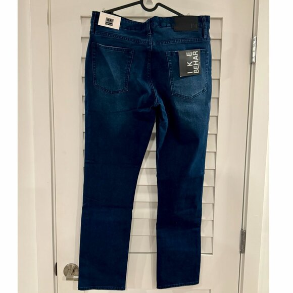(NWTs) Ike Behar Men’s Blue Denim Jeans (Dark Stonewash, Slim Straight, 32Wx30L) - Picture 4 of 4